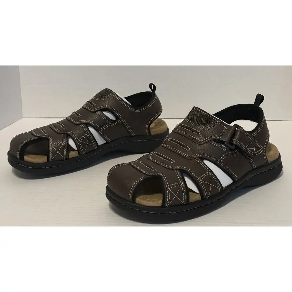 Men’s Dockers Searose Fisherman Brown Sandals 7M Memory Foam Insoles NEW